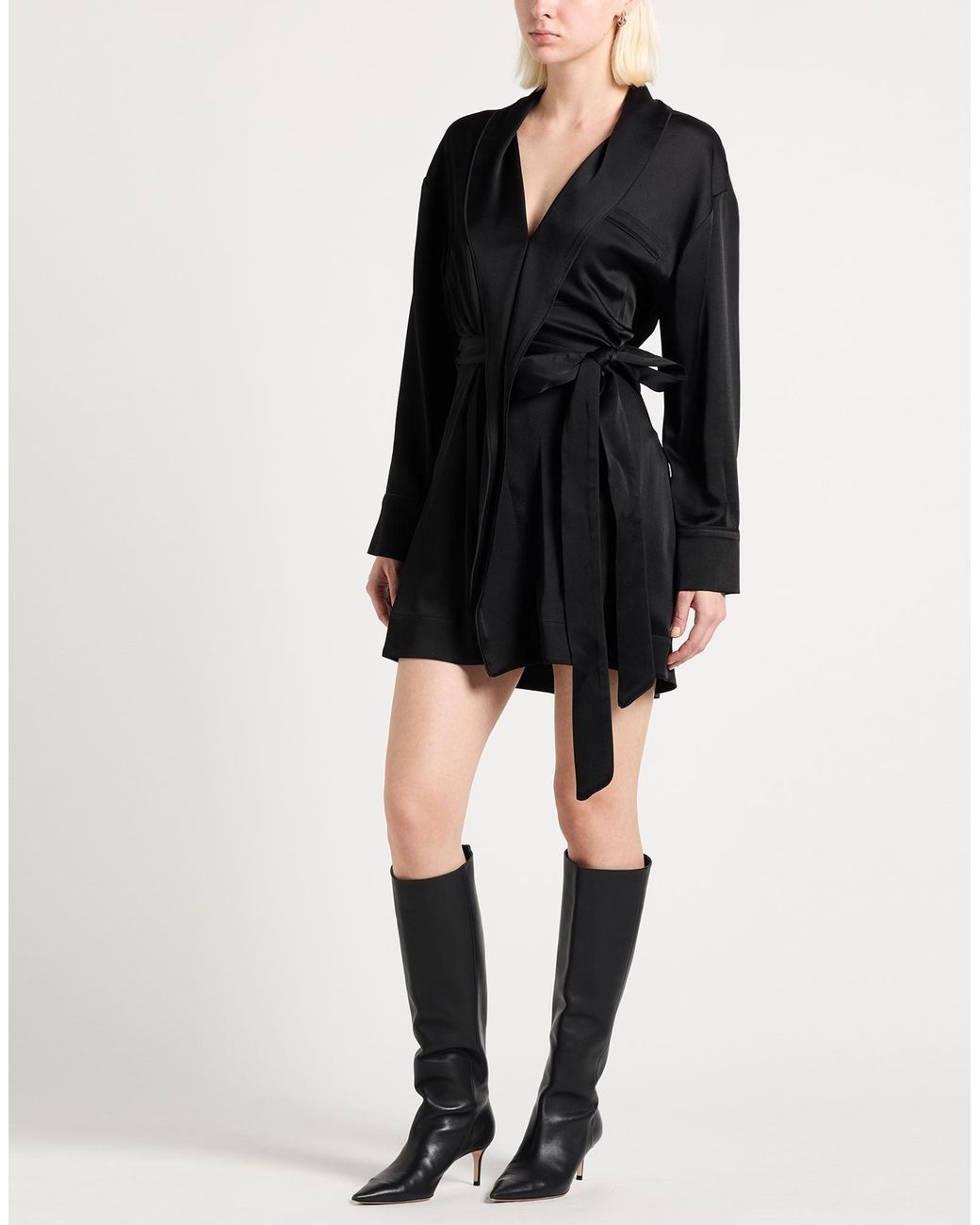Victoria Beckham Black Mini Dress Acetate, Viscose