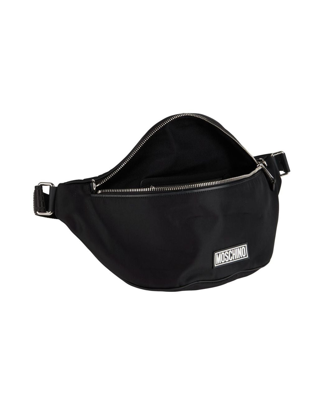 Moschino Black Belt Bag Textile Fibers for men