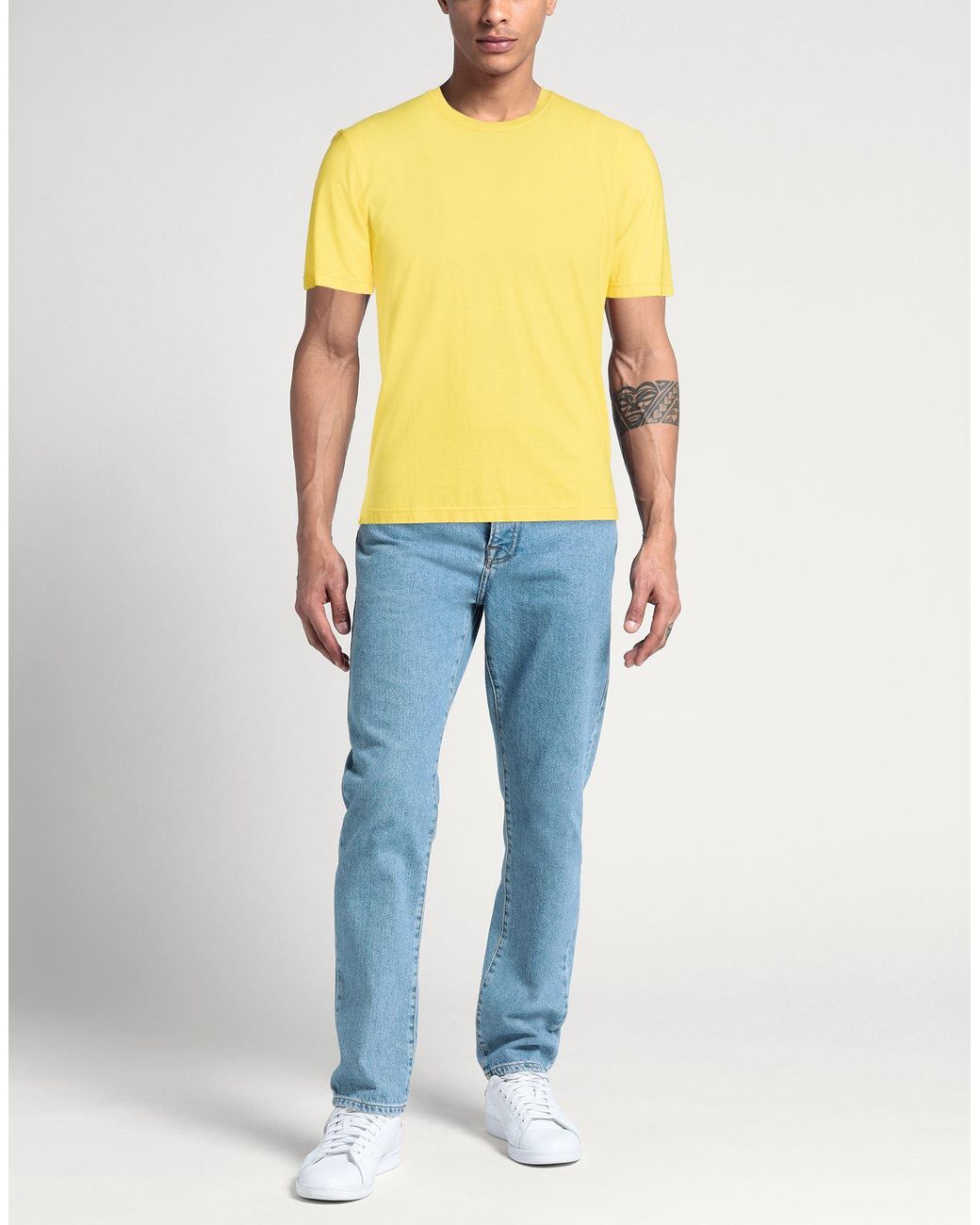 FILIPPO DE LAURENTIIS Yellow T-Shirts for men