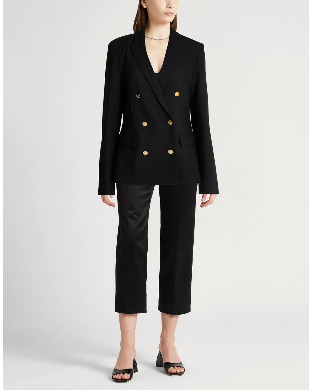 Semicouture Black Blazer Polyester, Virgin Wool, Elastane