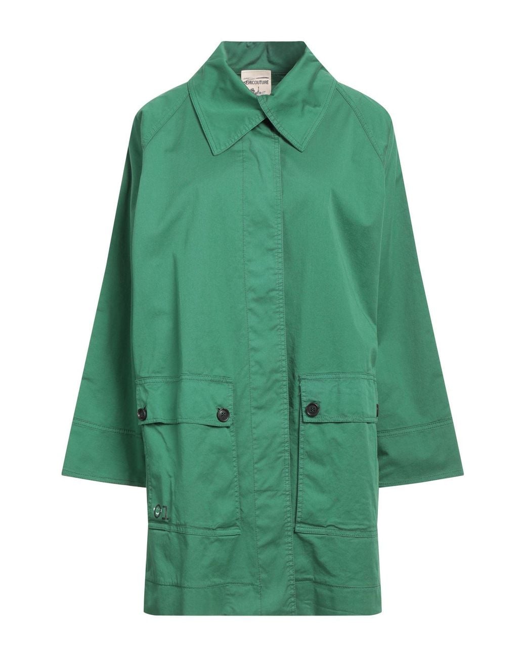 Semicouture Green Overcoat & Trench Coat