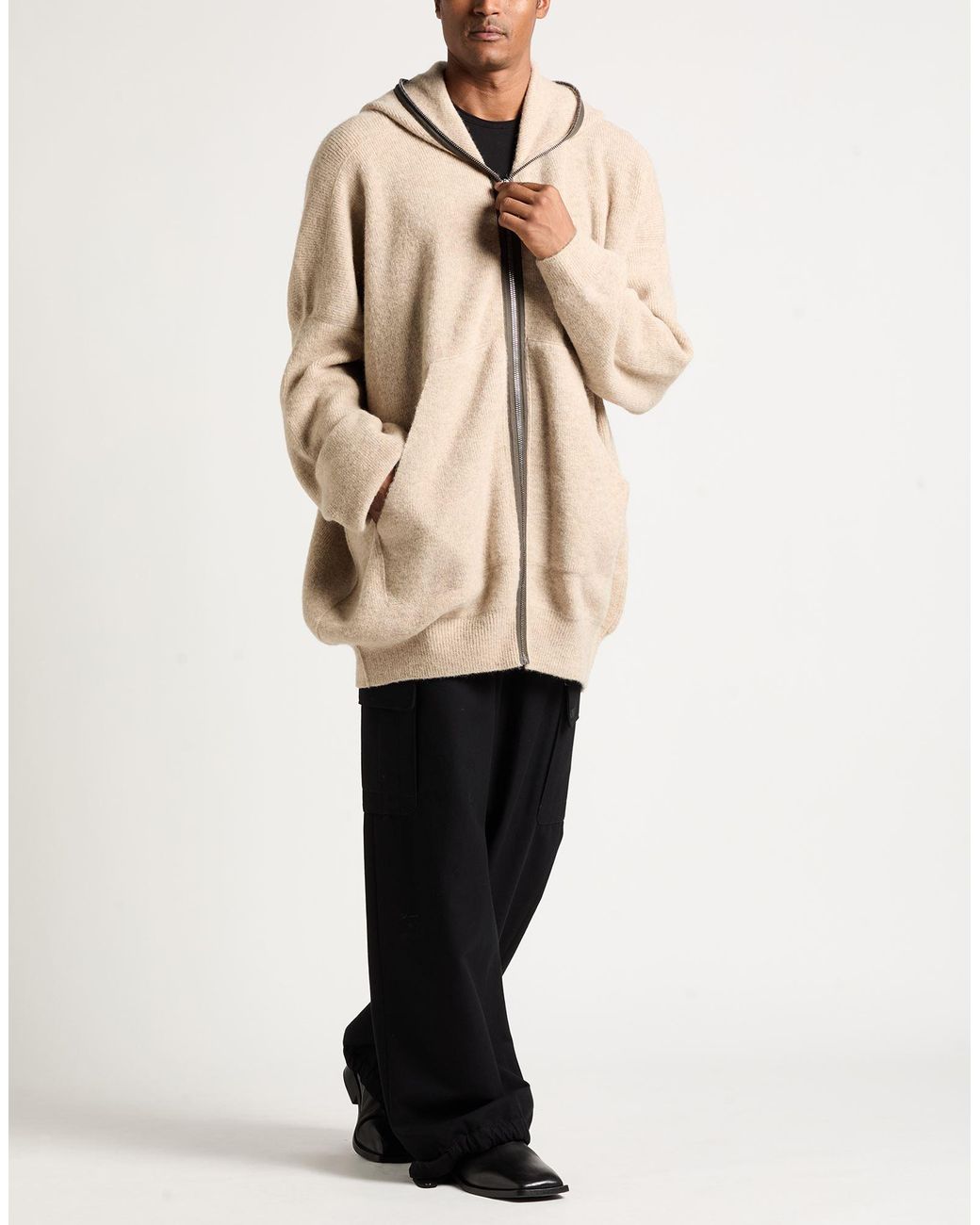 Rick Owens Natural Cardigan Alpaca Wool, Polyamide, Wool, Elastane for men