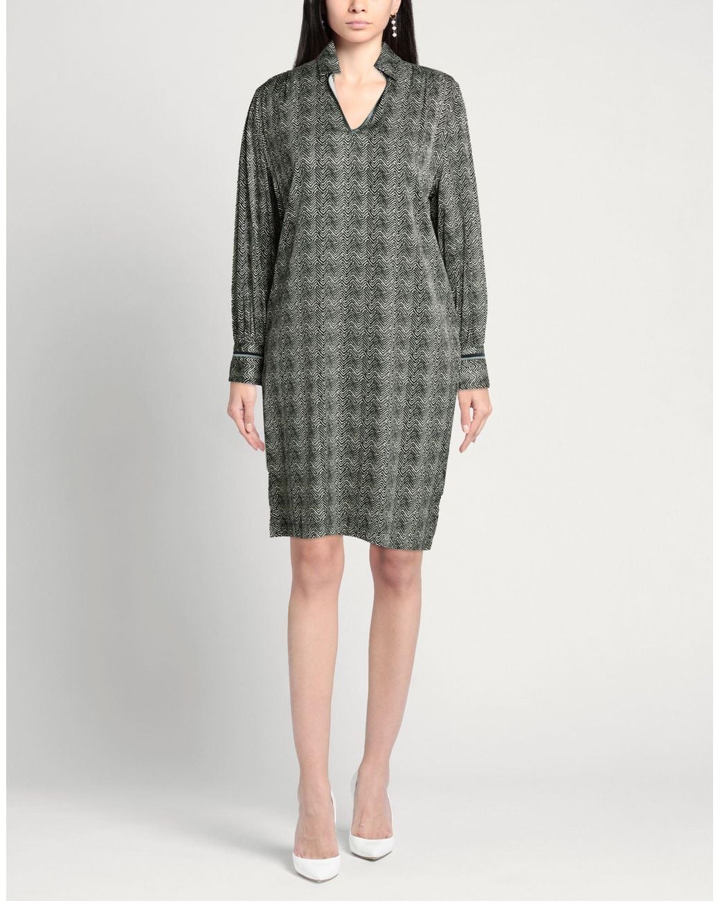 Purotatto Gray Mini Dress Viscose, Elastane, Silk