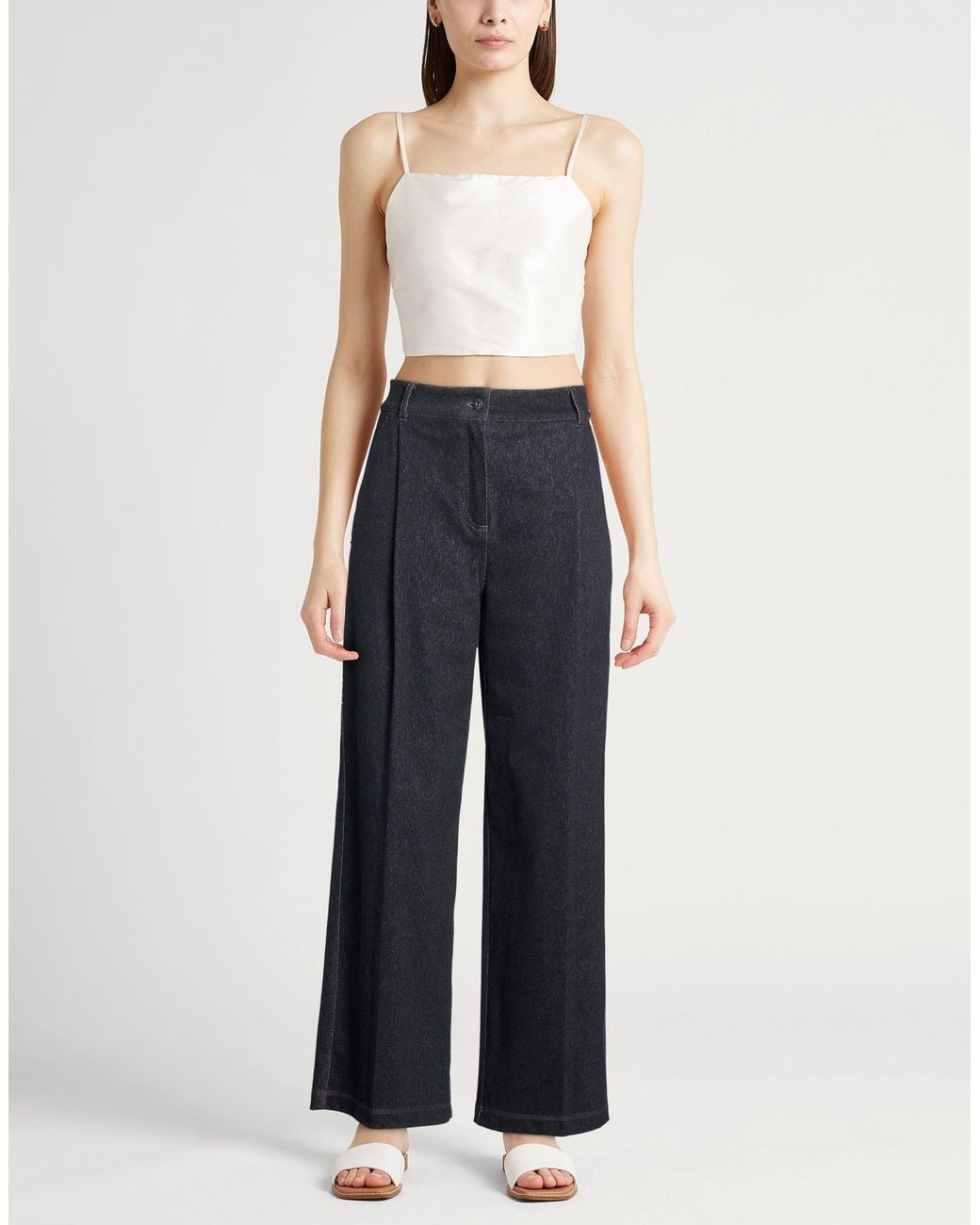 Max Mara Blue Jeans Cotton, Polyester, Elastane