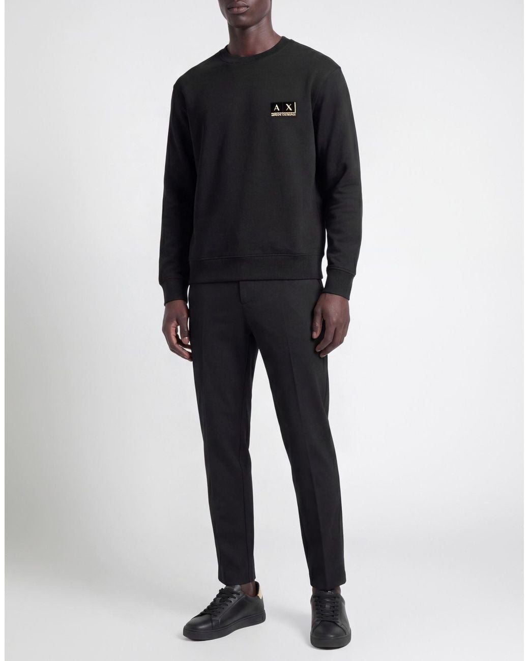 ARMANI EXCHANGE Black Sweatshirt Cotton, Polyester, Elastane for men