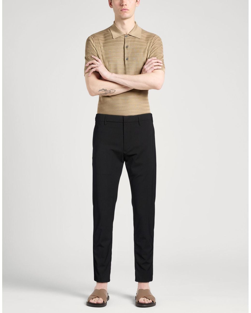 Dondup Black Pants Virgin Wool, Elastane for men