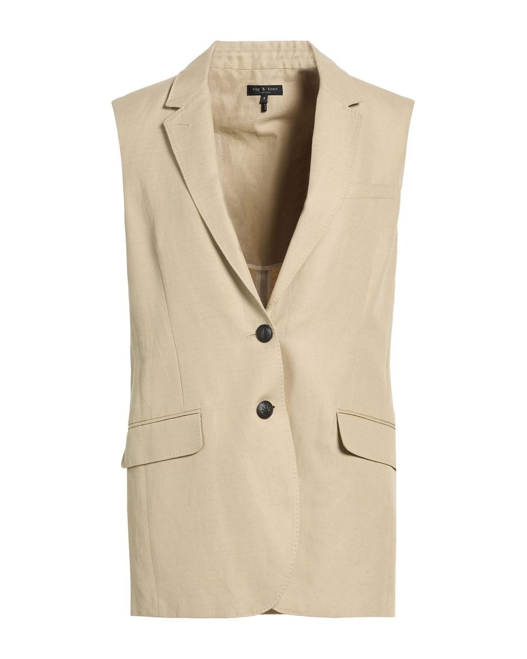 Rag & Bone Natural Sand Blazer Cotton, Linen