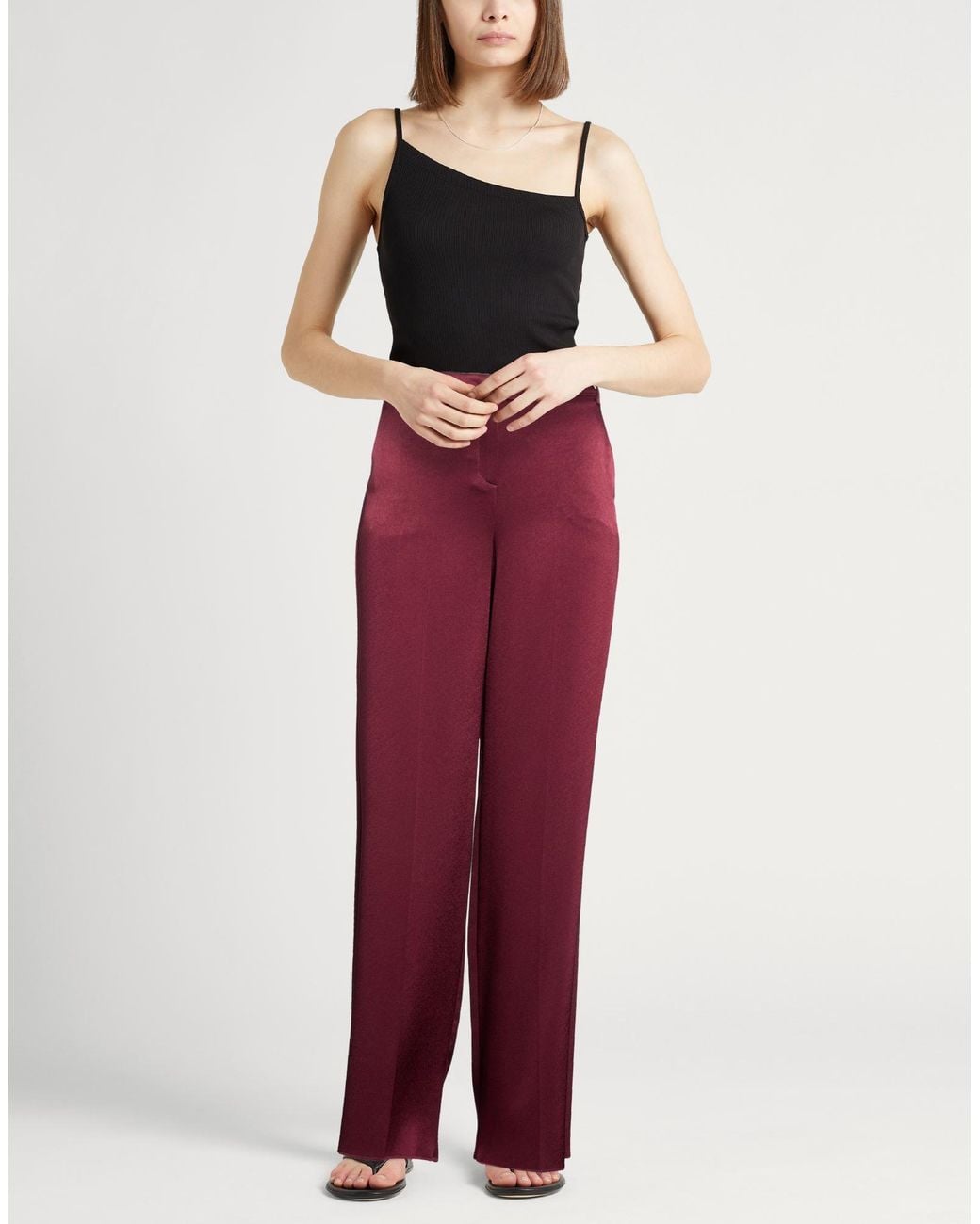 Marella Red Burgundy Pants Triacetate, Polyester
