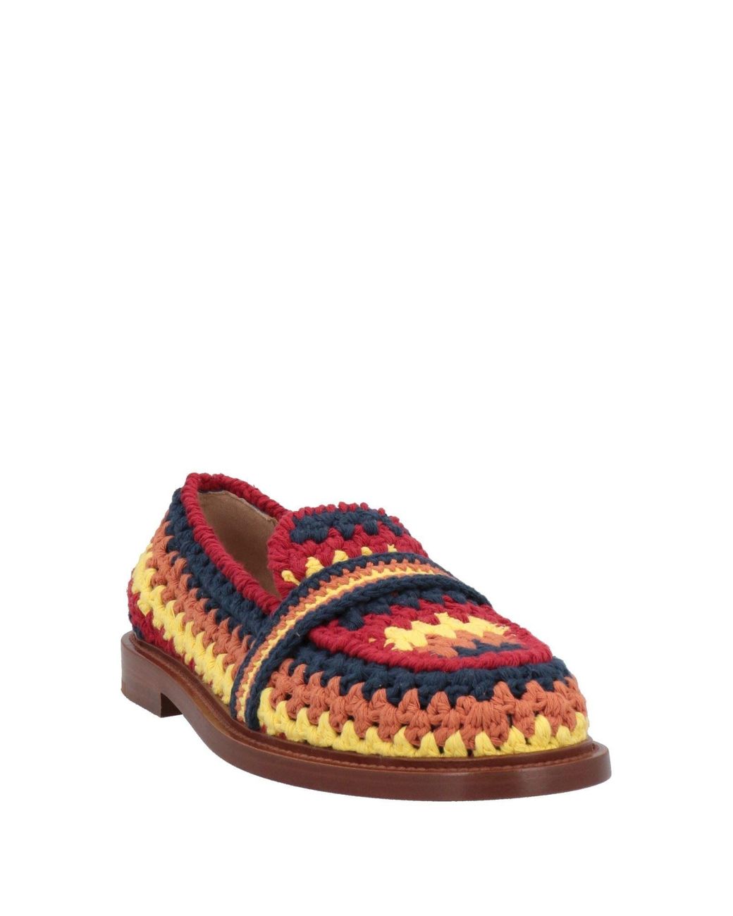 Chloé Red Colorful Knitted Slip-On Shoes