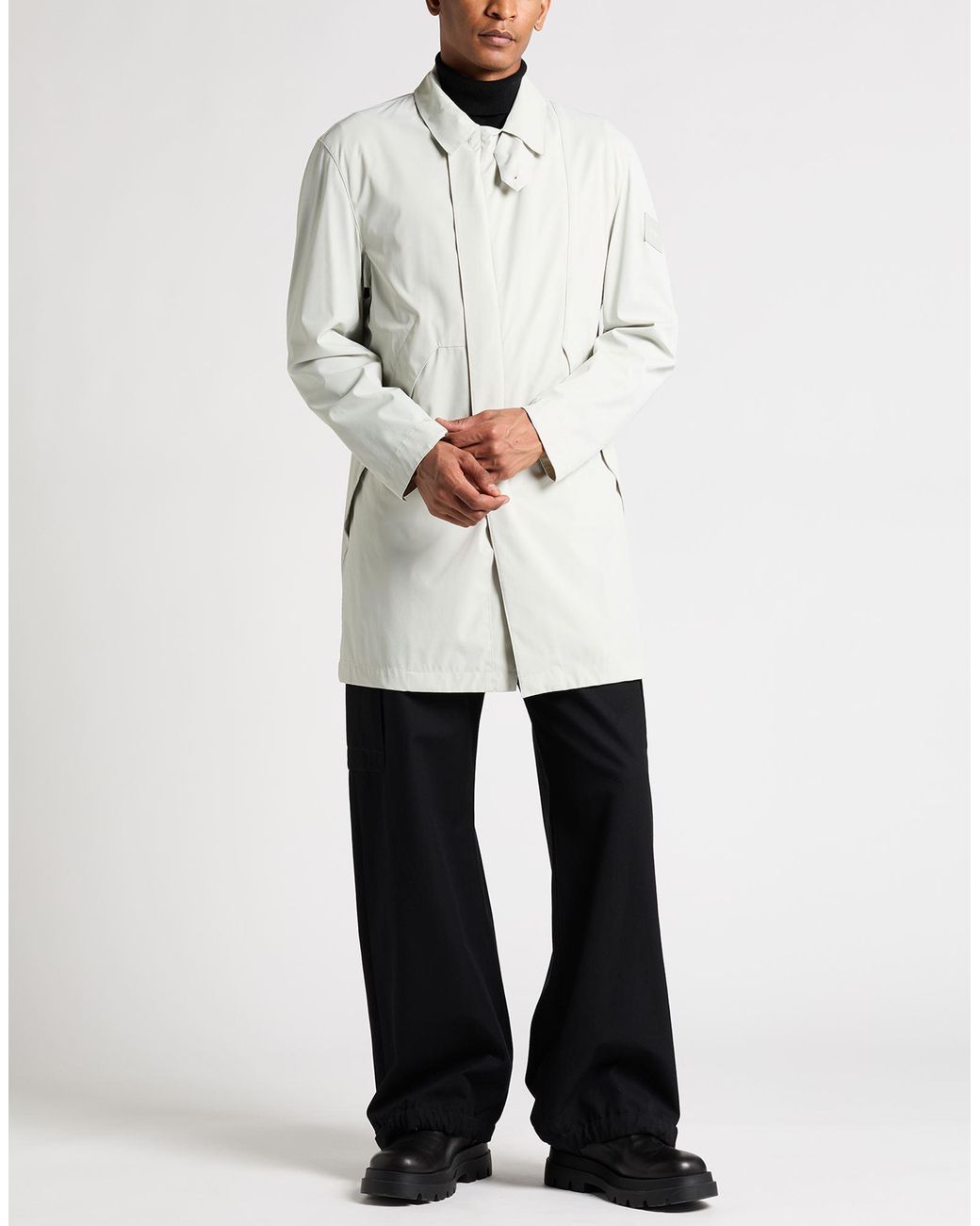 Liu Jo White Overcoat & Trench Coat Polyamide, Elastane for men