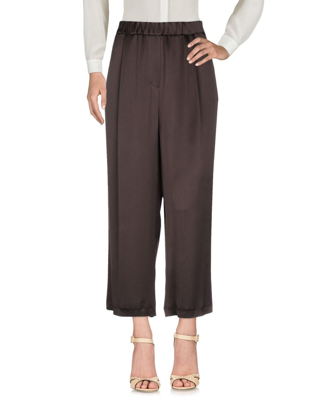 Alysi Brown Pants Acetate, Viscose