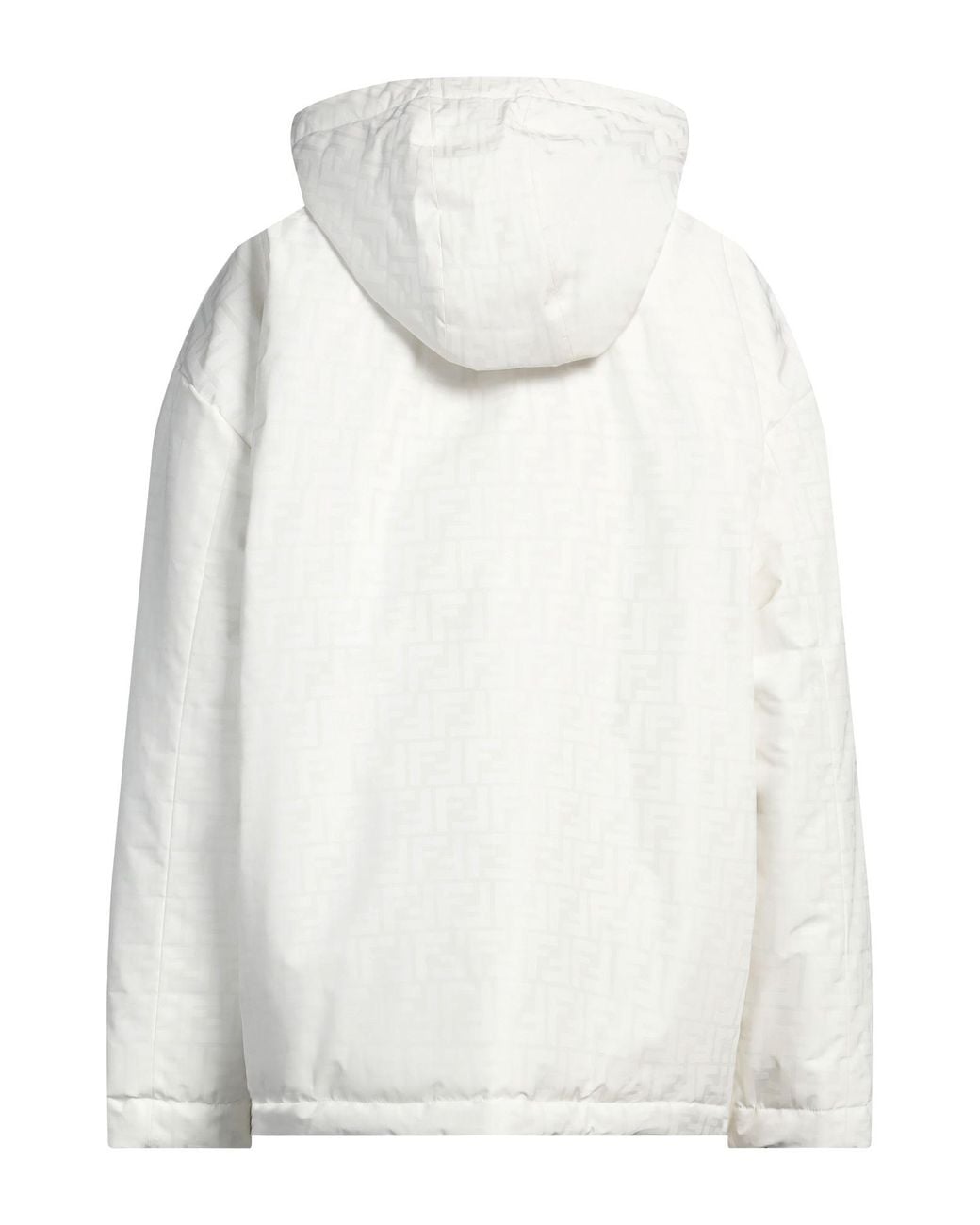 Fendi White Puffer Polyester, Polyurethane Resin