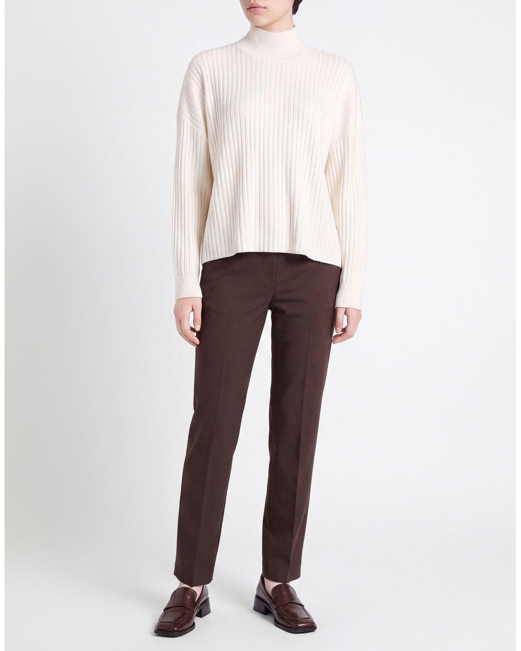 Purotatto White Ivory Turtleneck Wool, Cashmere