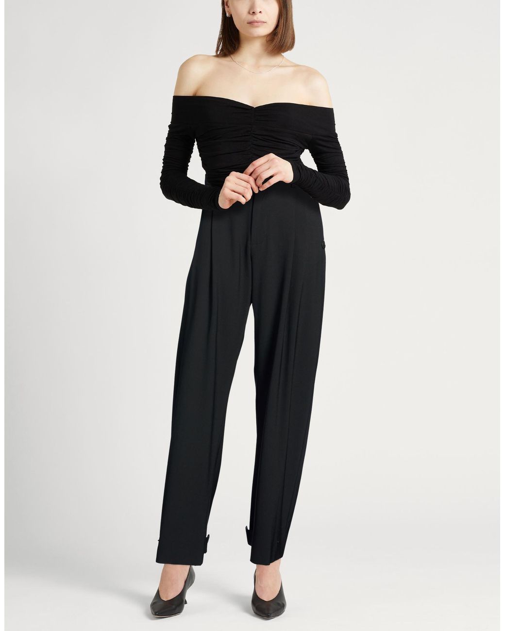 Moncler Black Pants Polyester, Virgin Wool, Elastane