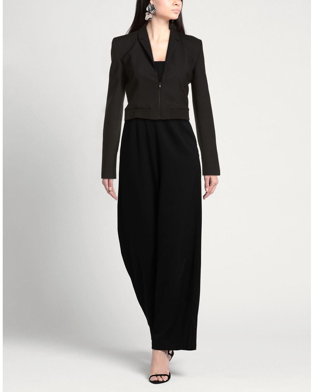 Ssheena Black Jacket Polyester, Virgin Wool, Elastane