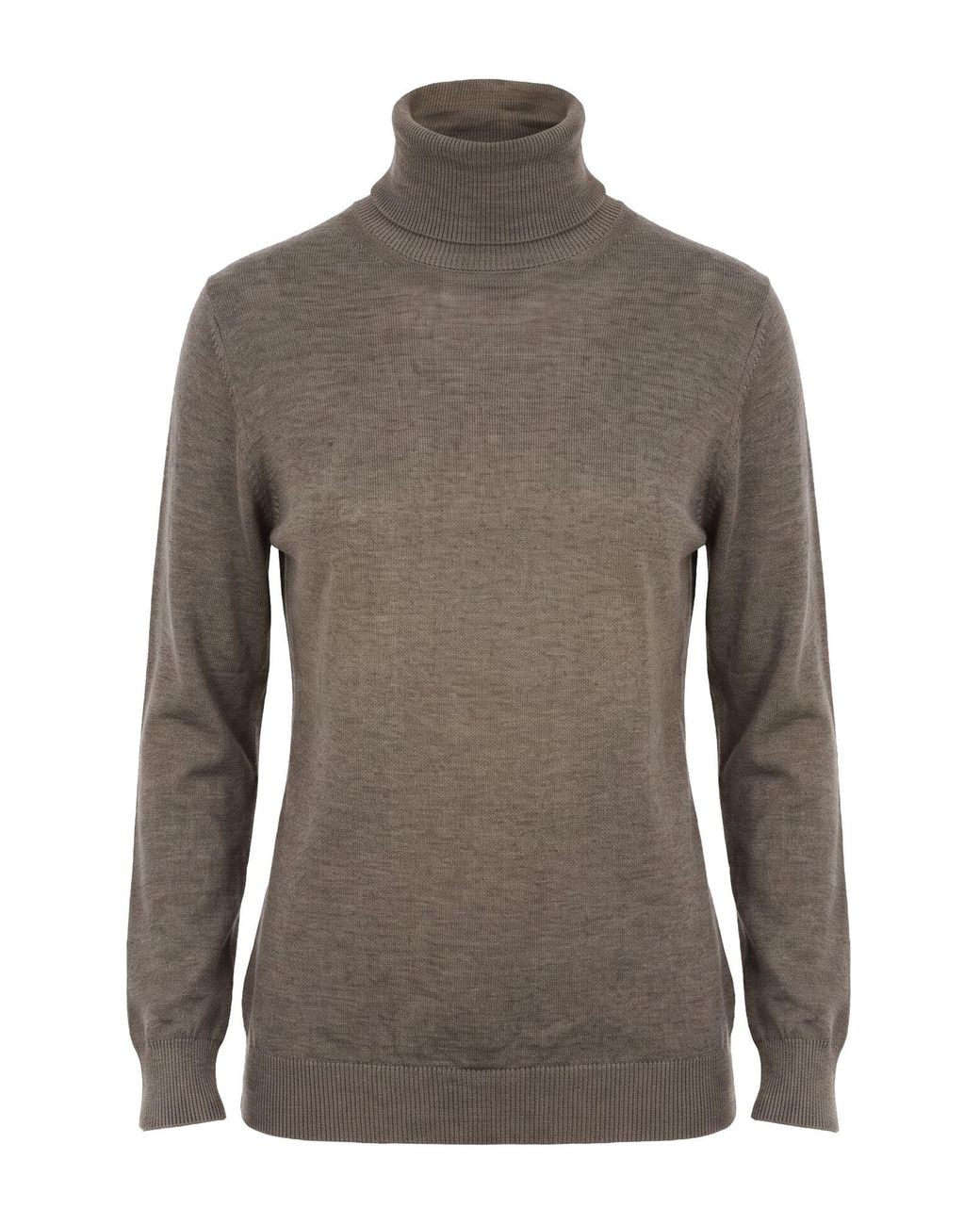 Gentry Portofino Gray Turtleneck Virgin Wool, Silk
