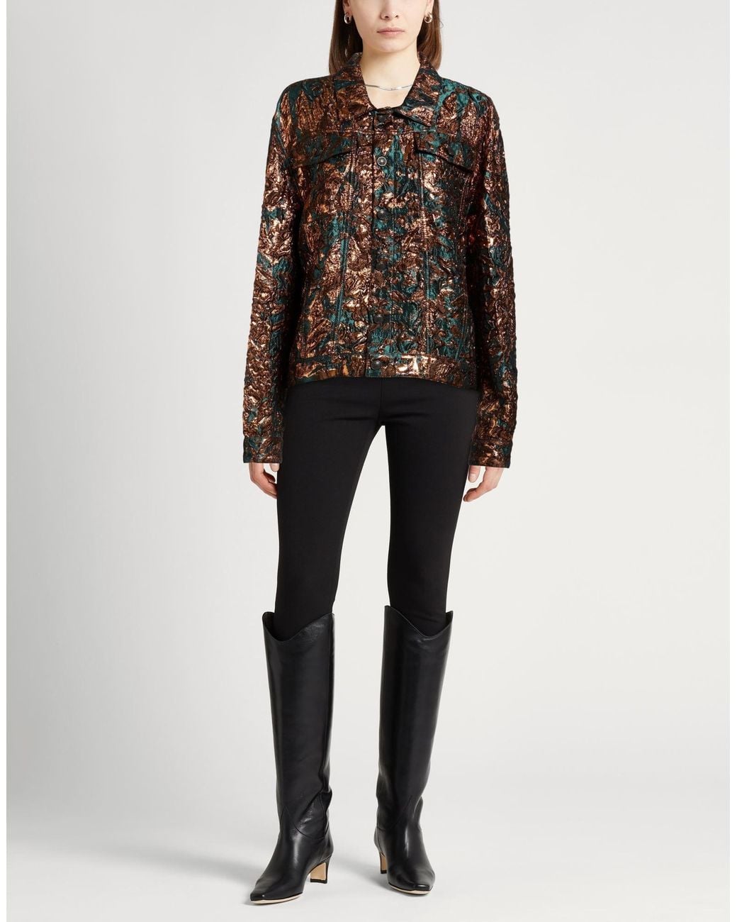Koche Black Jacket Polyester, Acetate, Metallic Fiber, Polyamide, Silk