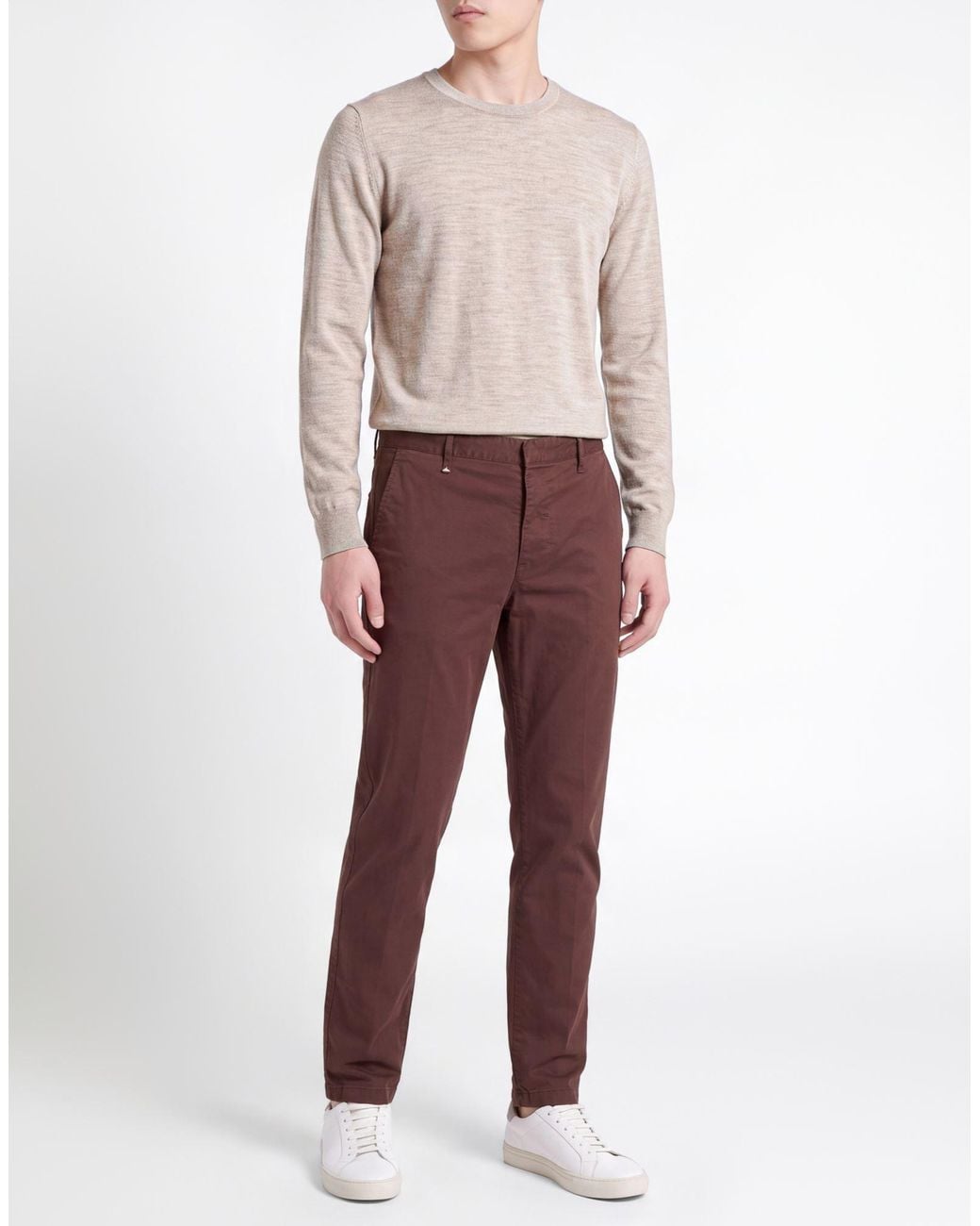 Berna Red Plum Pants Cotton, Elastane for men