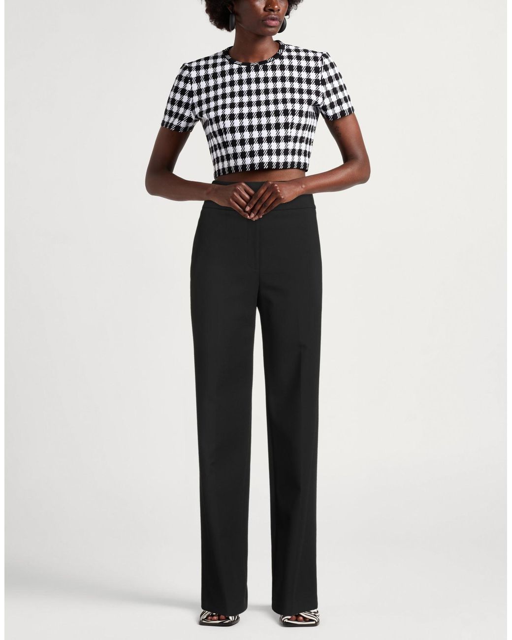 HUGO Black Pants Polyester, Viscose, Elastane