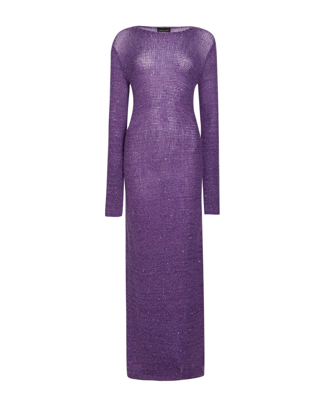 Roberto Collina Purple Maxi Dress Polyamide, Cashmere, Silk, Polyester