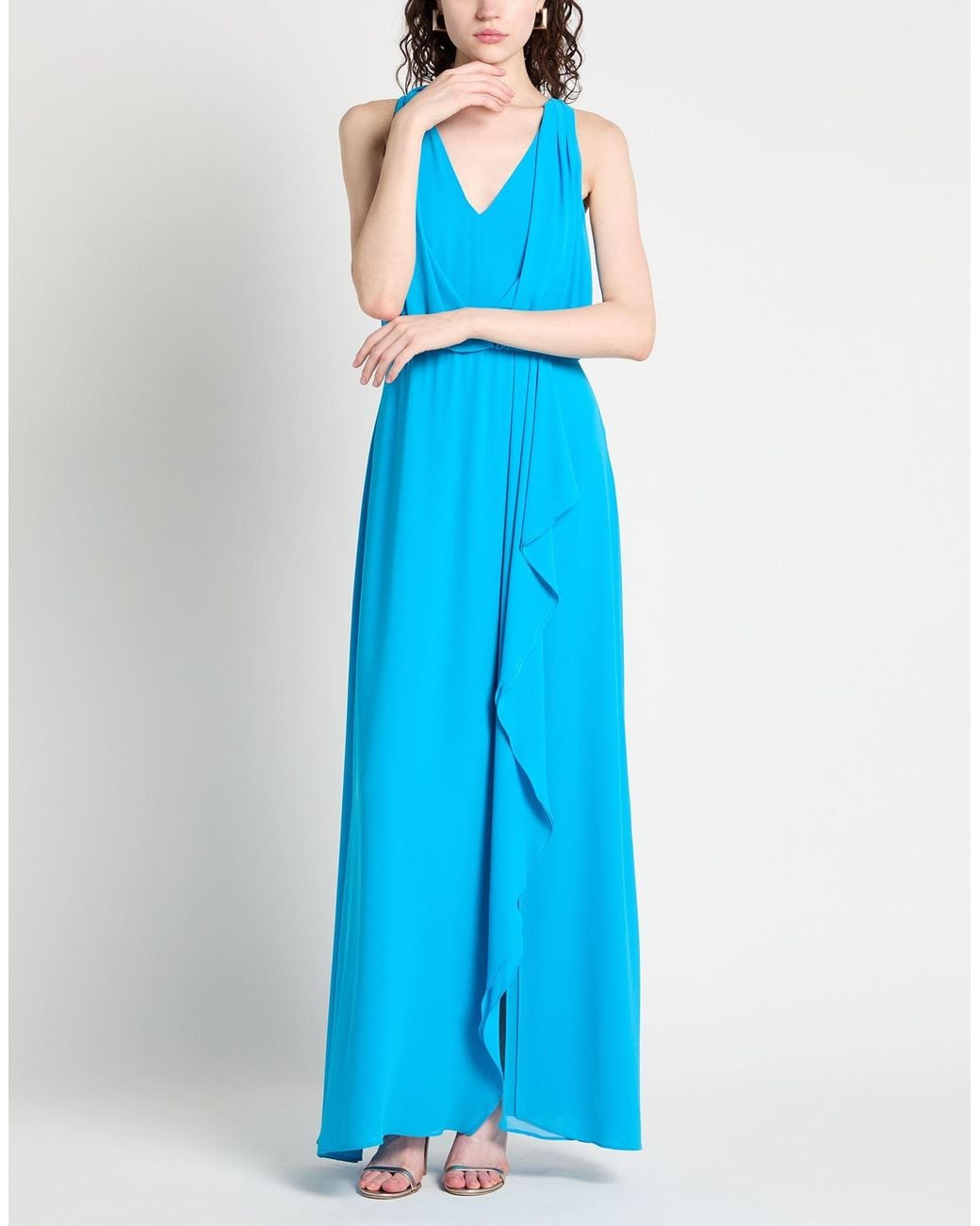 Marella Blue Maxi Dress Polyester