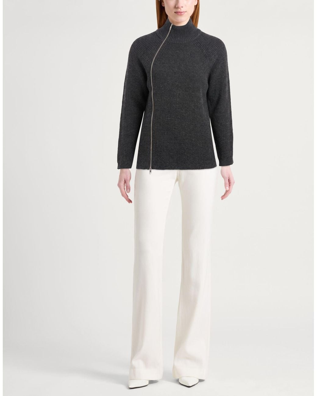 Alpha Studio Black Taupe Cardigan Wool, Cashmere