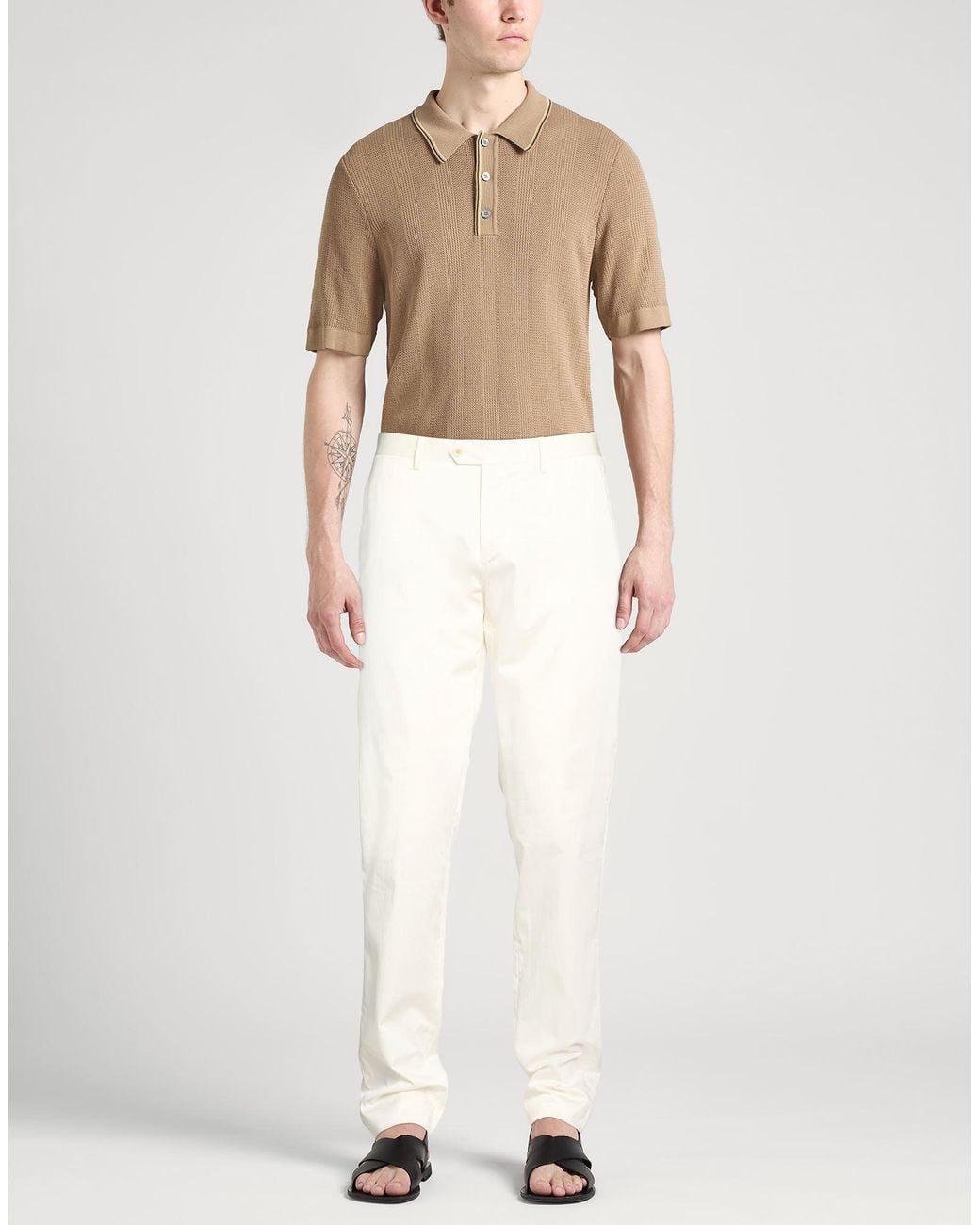 Lardini White Pants Cotton, Elastane for men
