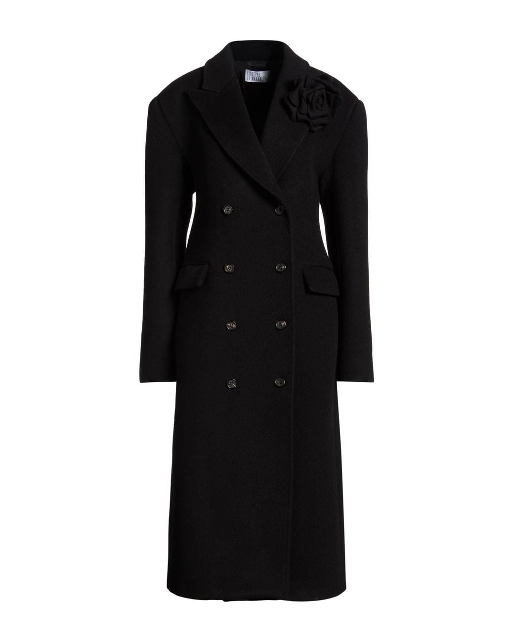 GIUSEPPE DI MORABITO Black Coat Wool, Polyamide