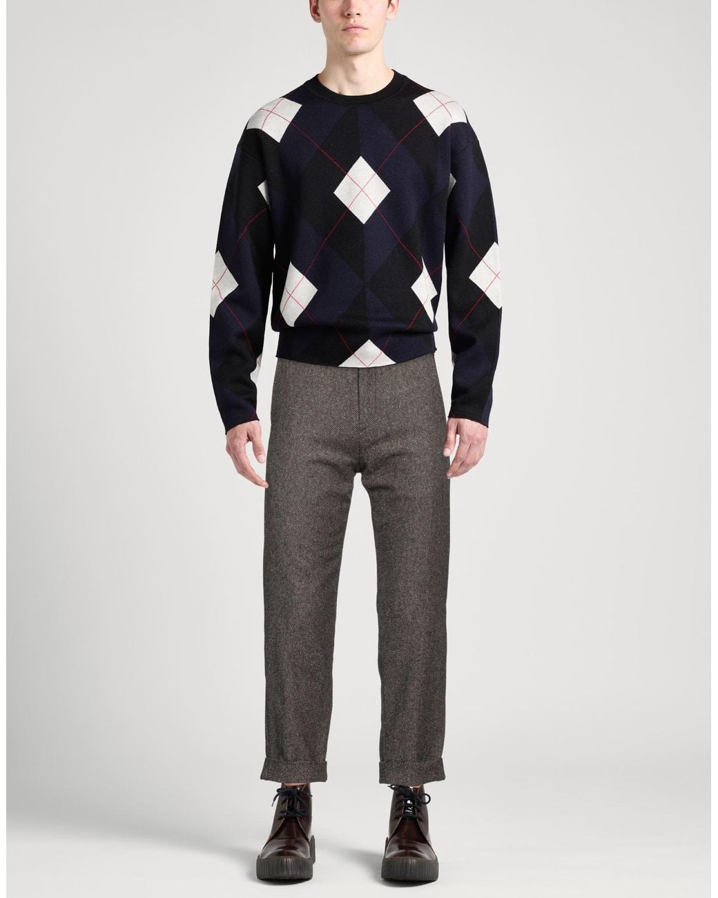 AT.P.CO Gray Pants Wool, Polyester, Cotton for men