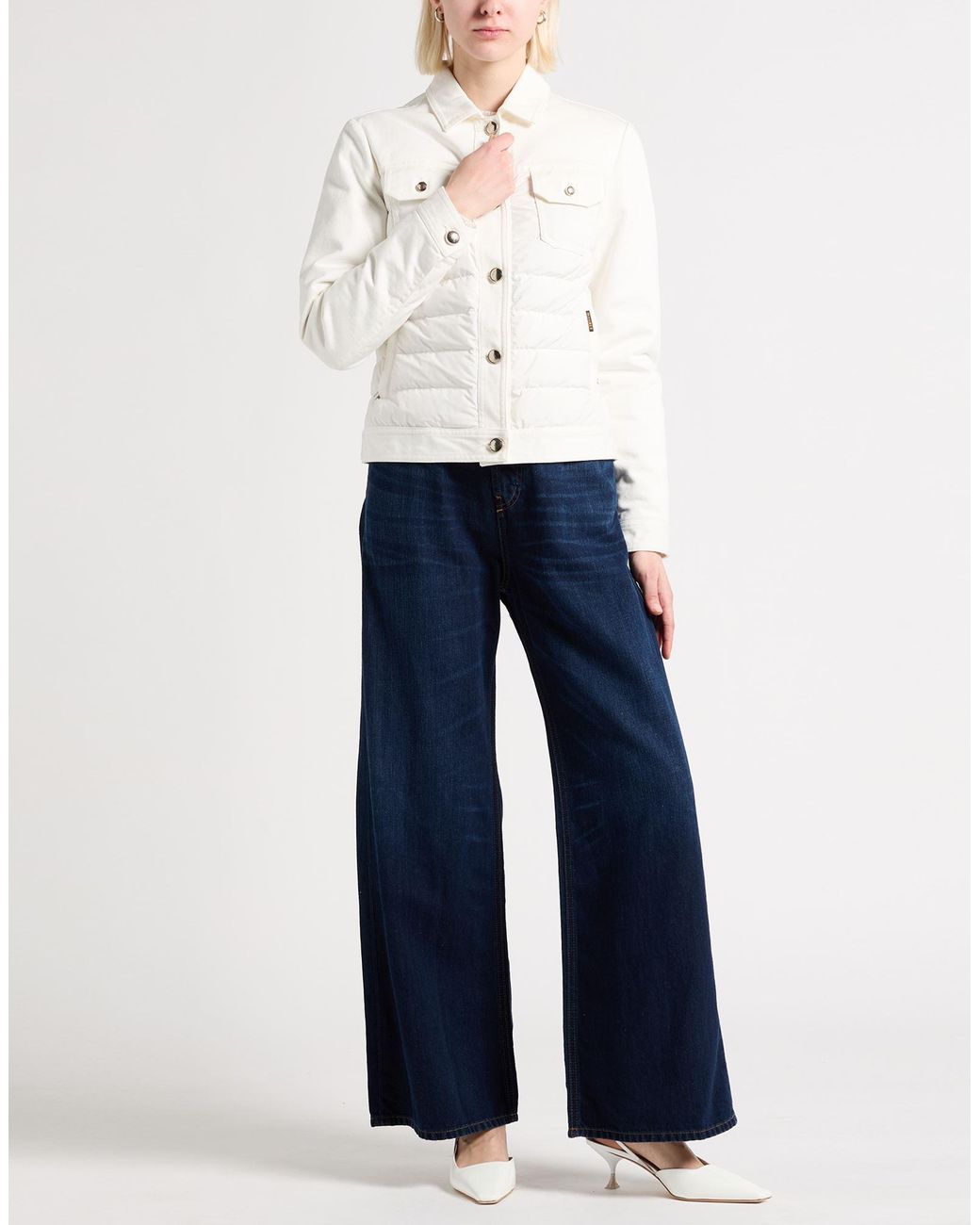 Moorer White Puffer Cotton, Elastane, Polyester