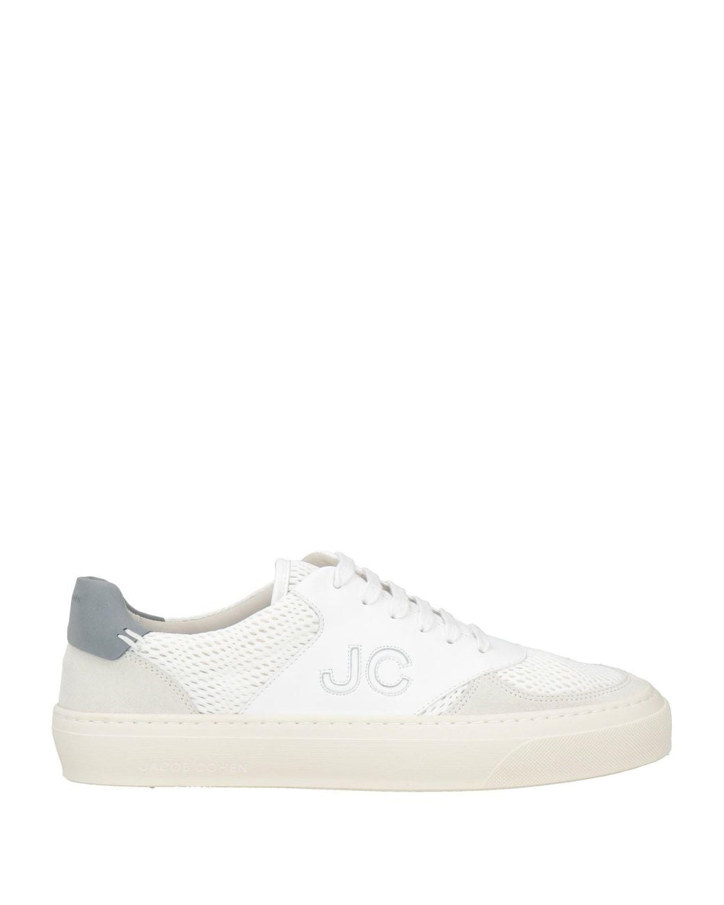 Jacob Cohen White Sneakers Leather, Polyester for men