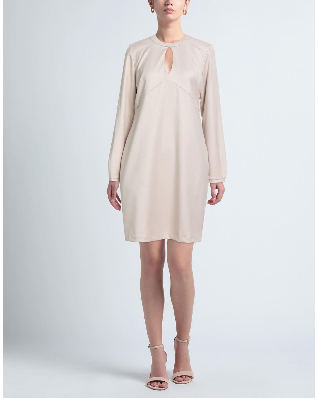 Camicettasnob White Mini Dress Polyester, Viscose, Elastane