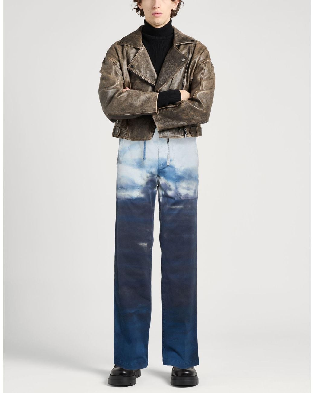 NAHMIAS Blue Pants Cotton, Elastane for men