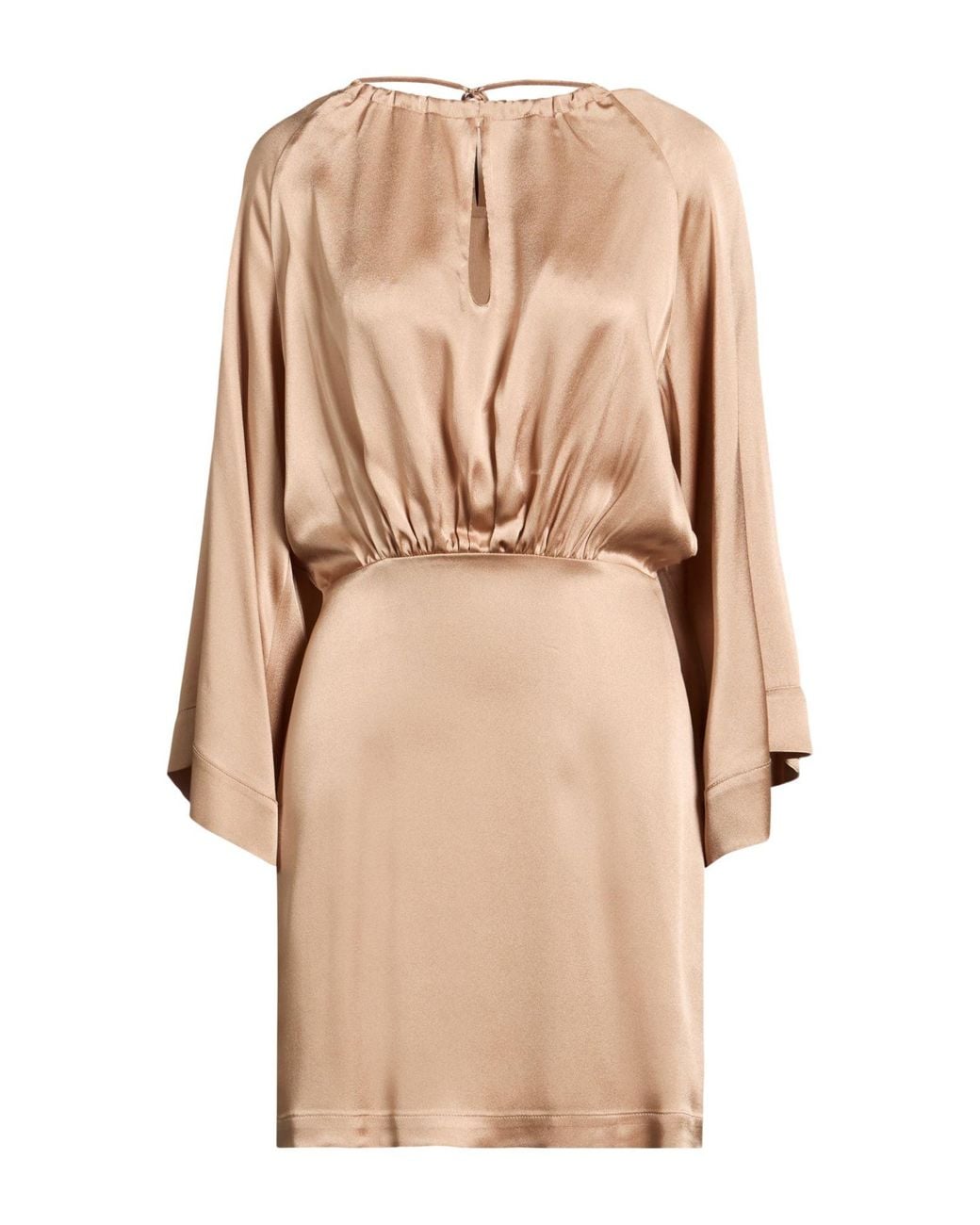 Semicouture Natural Mini Dress Acetate, Silk