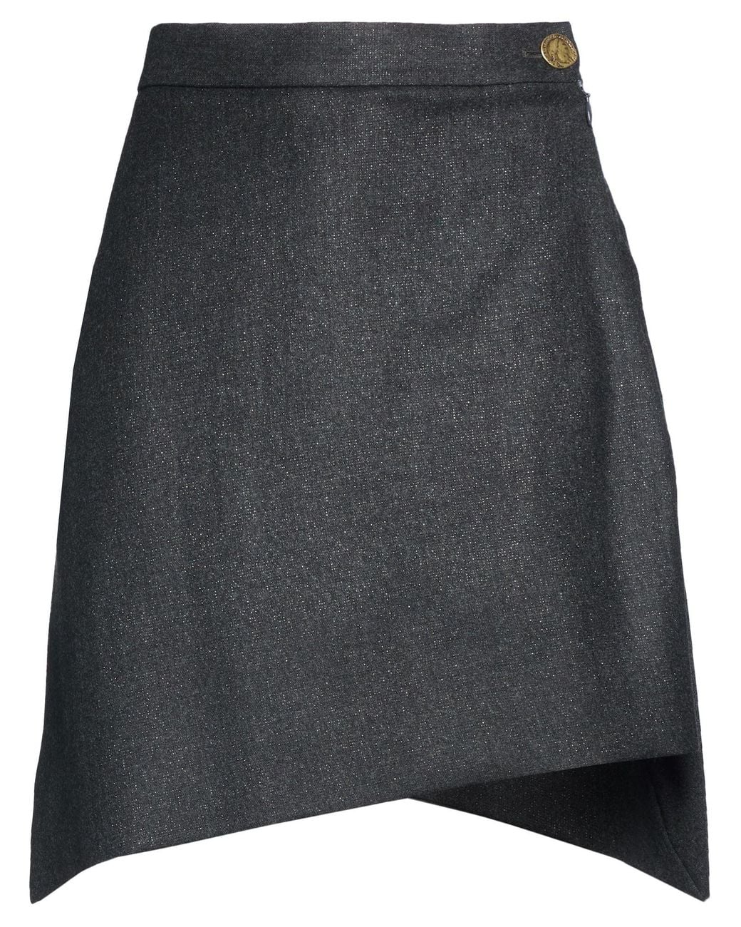 Vivienne Westwood Gray Mini Skirt Virgin Wool, Polyamide, Metal Fiber