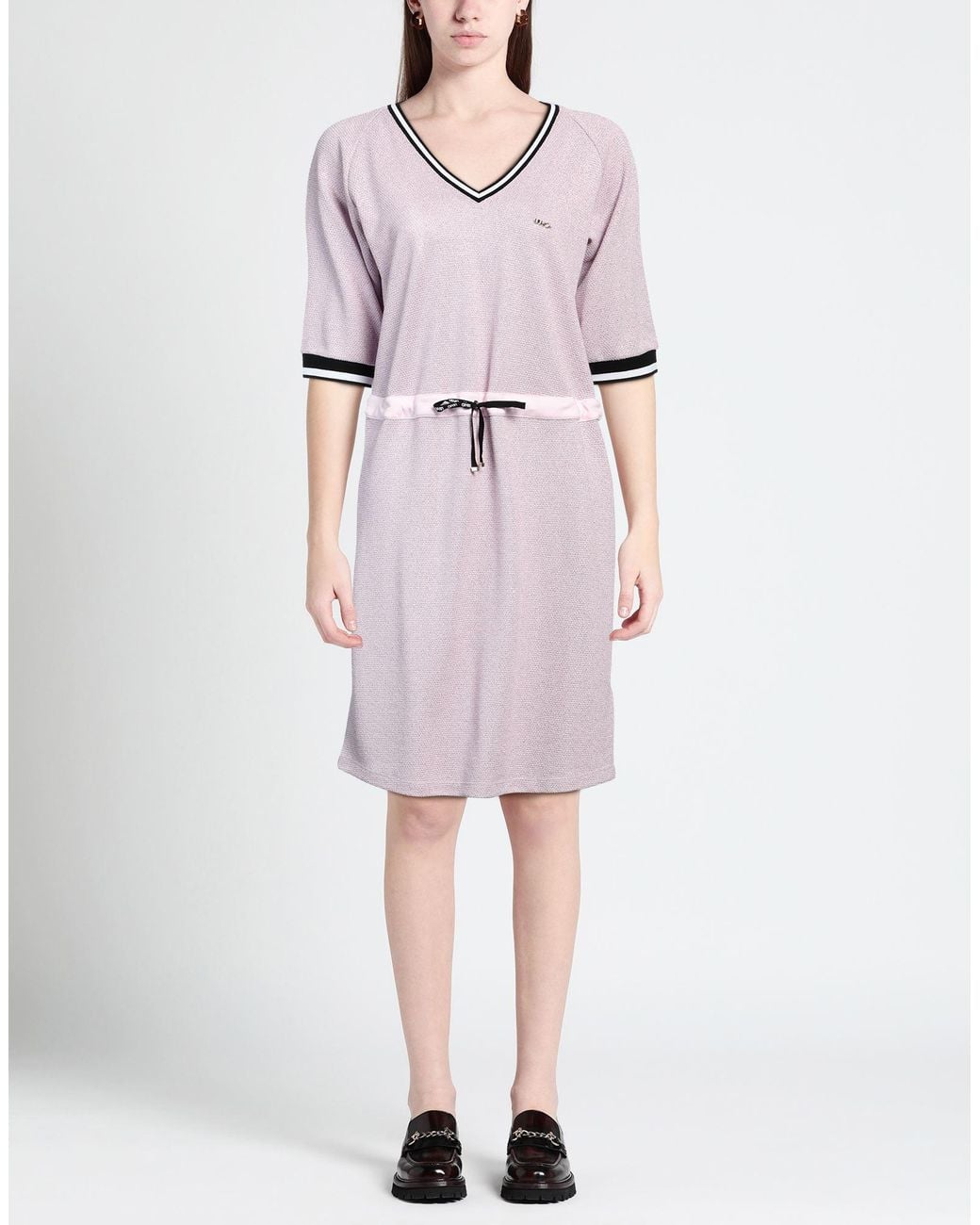Liu Jo Pink Midi Dress Viscose, Polyester, Cotton, Elastane