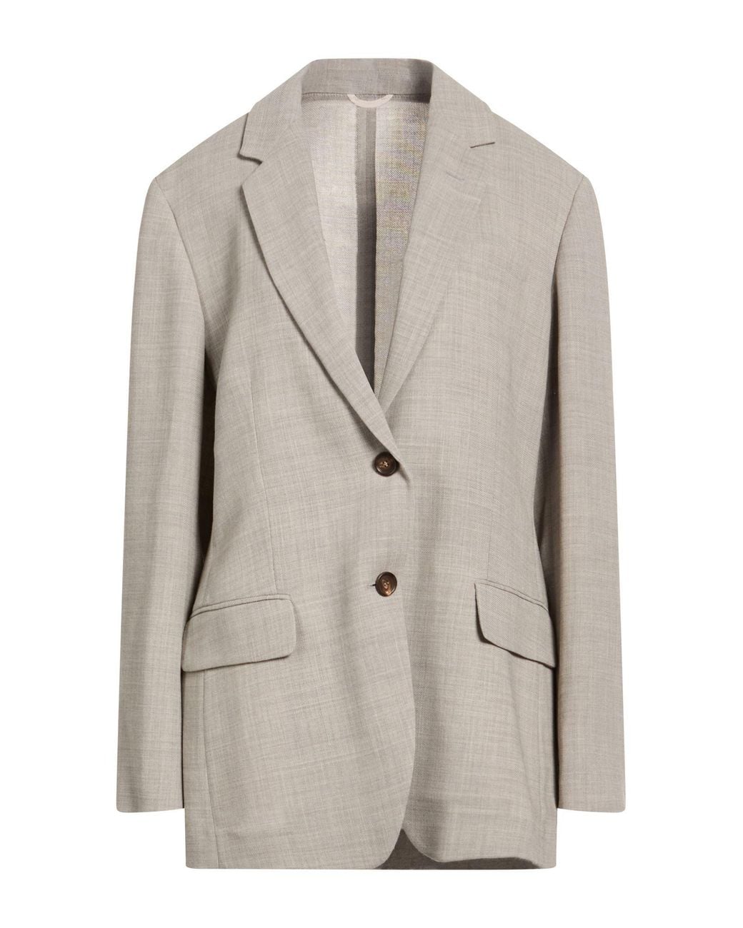 Brunello Cucinelli Gray Blazer Virgin Wool, Brass