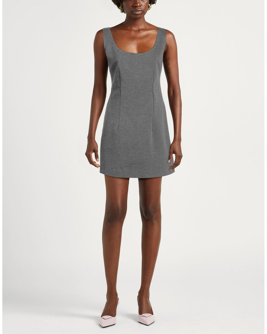ViCOLO Gray Mini Dress Viscose, Polyamide, Elastane