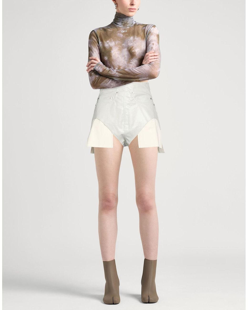 Rick Owens Natural Denim Shorts