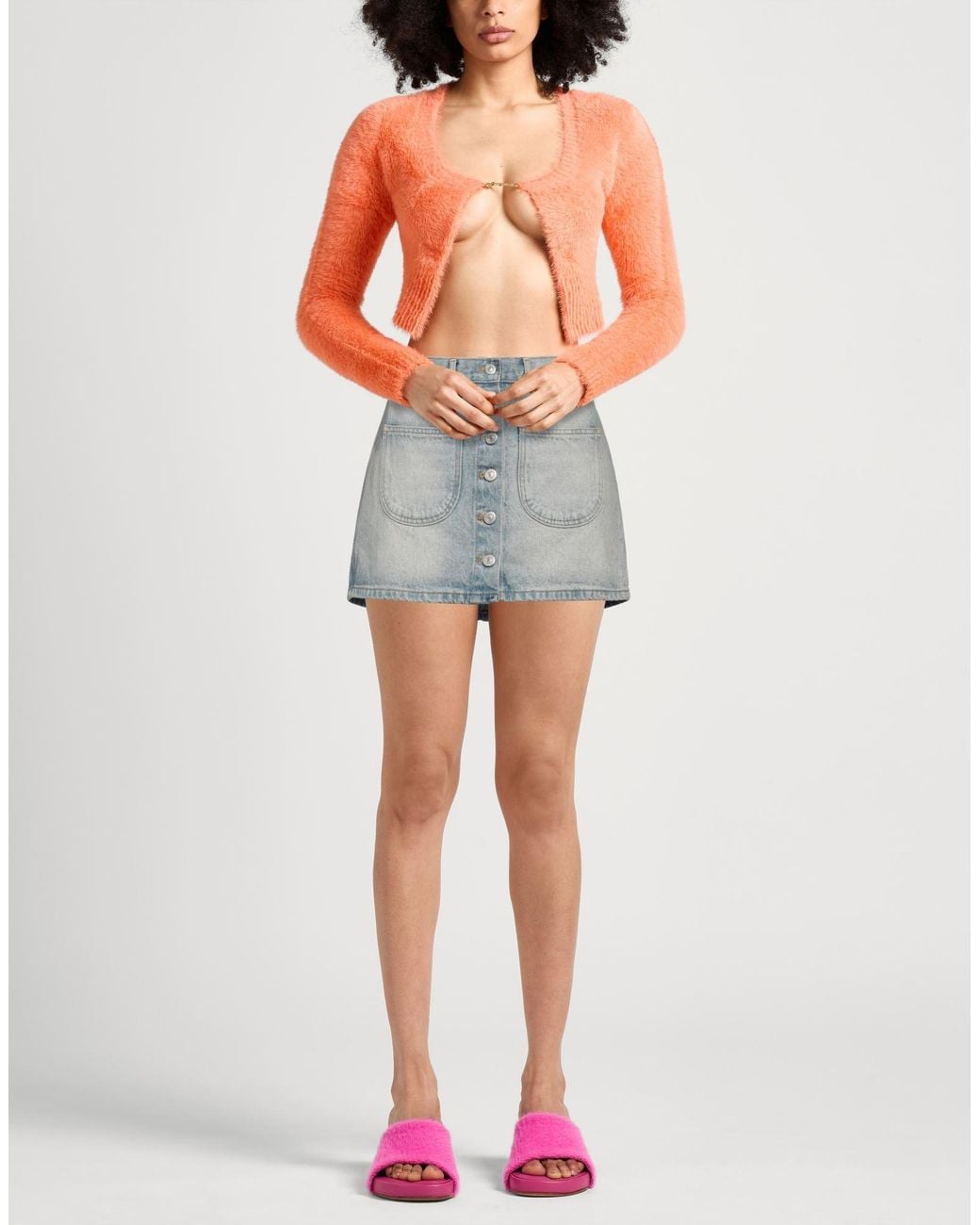 Courreges Blue Denim Skirt Cotton