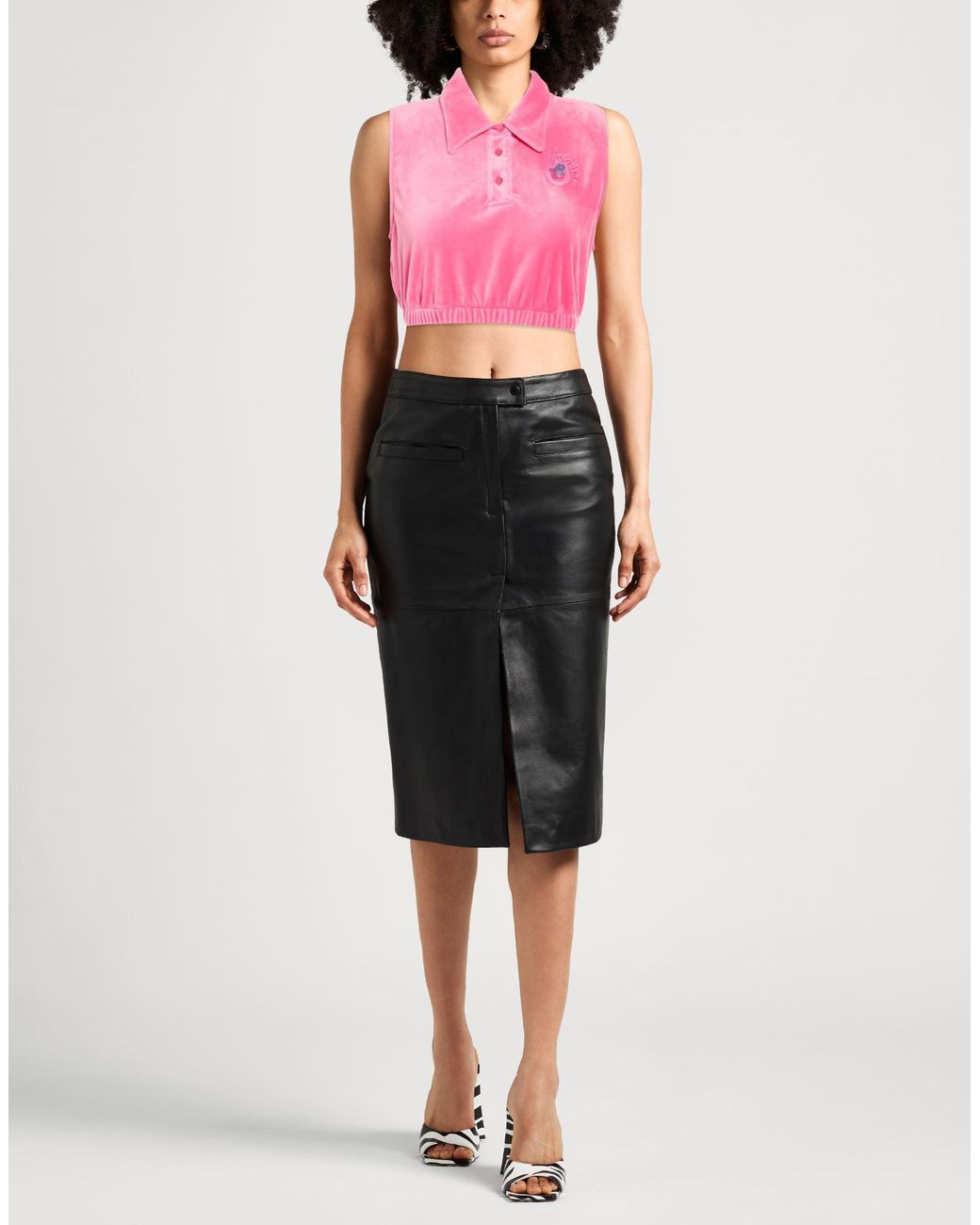 Moschino Pink Fuchsia Polo Shirt Polyester, Elastane