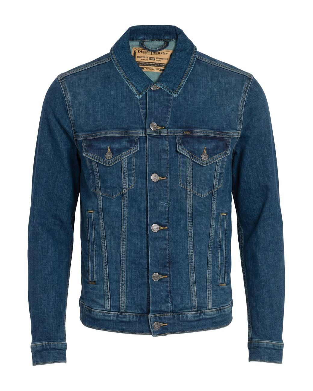 DIESEL Blue Denim Outerwear for men