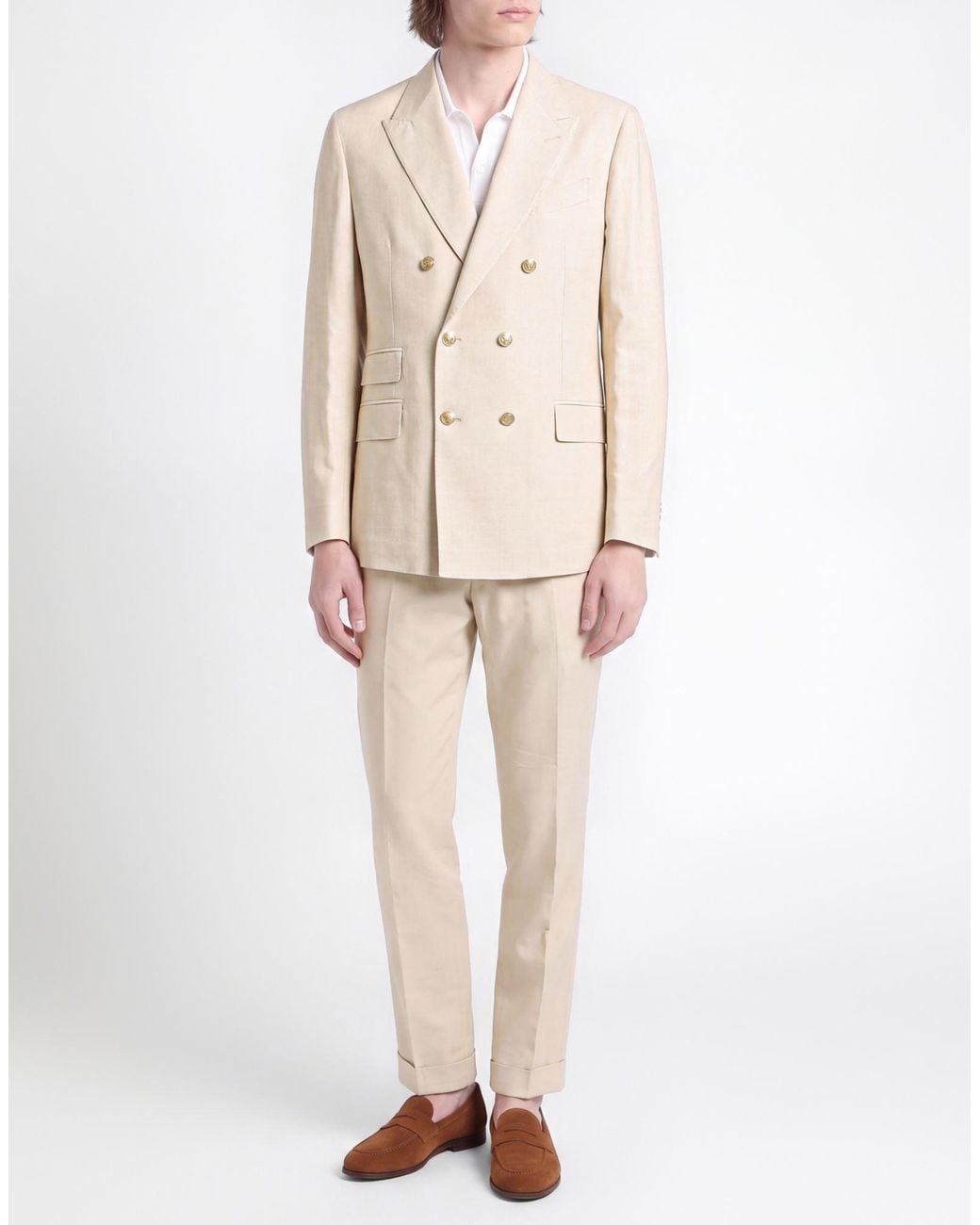 Eleventy Natural Platinum Suit Cotton, Cashmere, Elastane for men