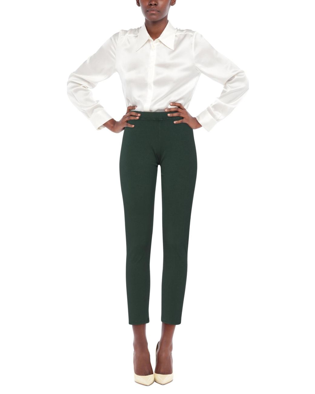 Blueberry Italia Green Pants Cotton, Elastic Fibres