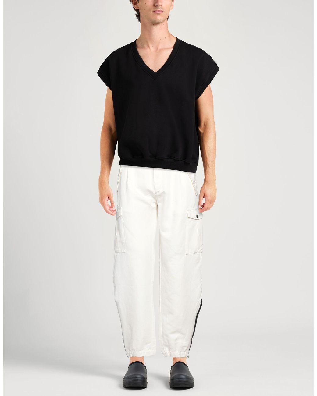 C P Company White Pants Cotton, Linen for men