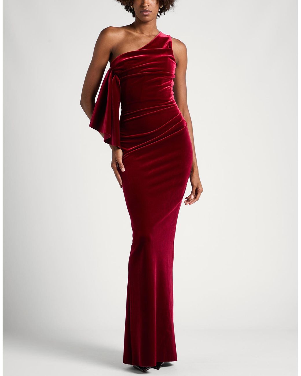 La Petite Robe Di Chiara Boni Red Maxi Dress Polyester, Polyamide, Elastane