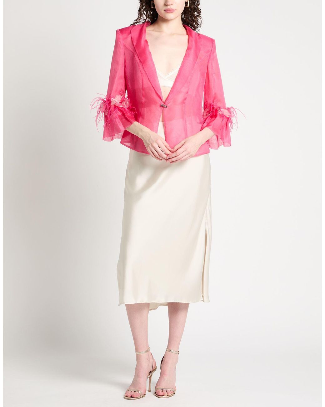 Antonio D'errico Pink Fuchsia Blazer Silk