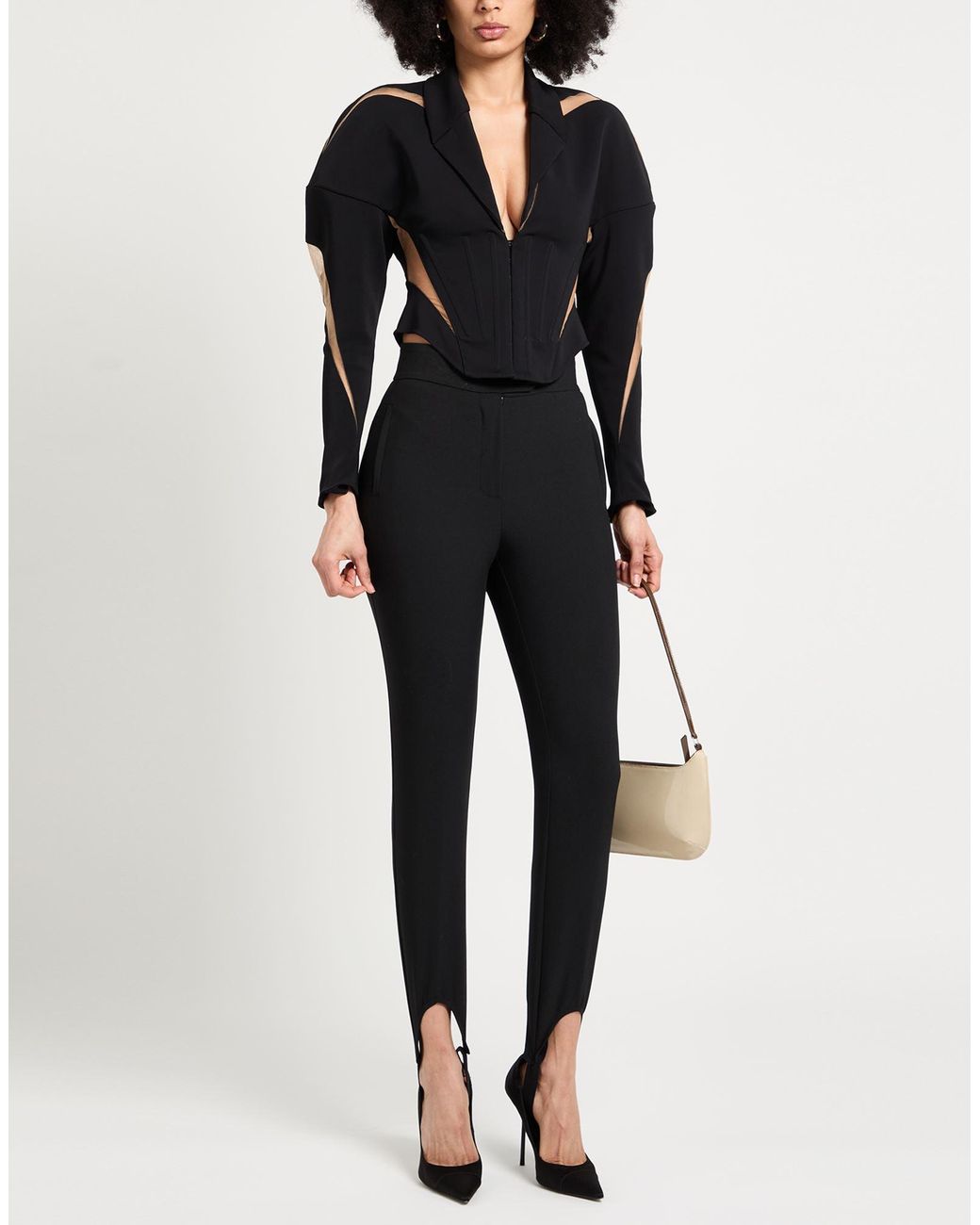 Mugler Black Jacket Viscose, Elastane, Polyamide