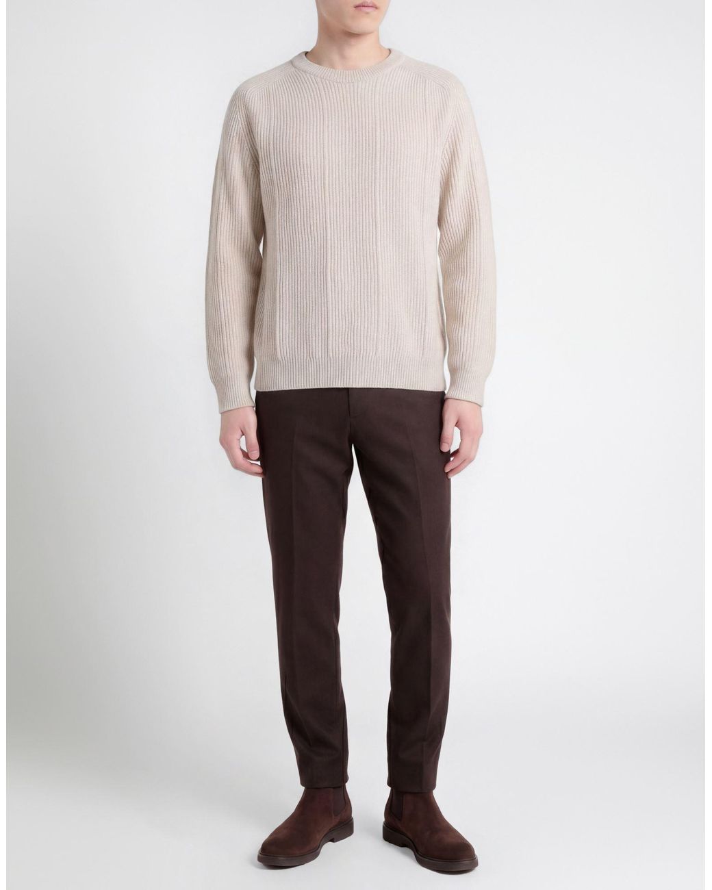 Cruna White Sweater Virgin Wool for men
