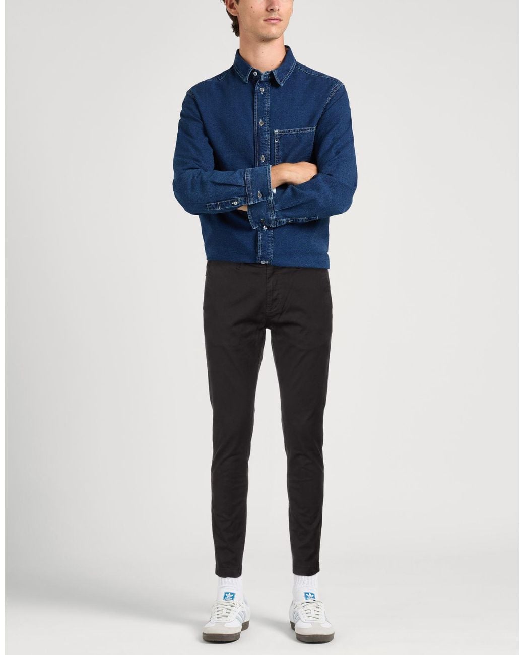 Harmont & Blaine Black Pants Cotton, Elastane for men